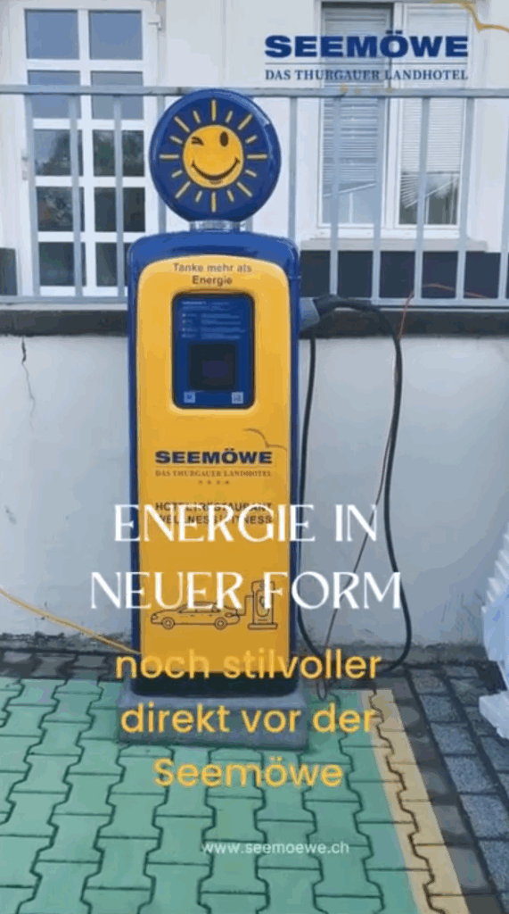 E-Ladestation direkt vor dem Hotel