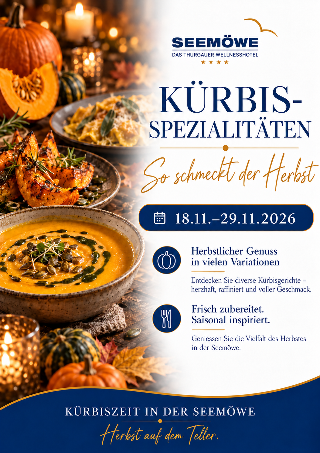 Spécialités de courge_ Plaisirs d’automne à la Seemöwe